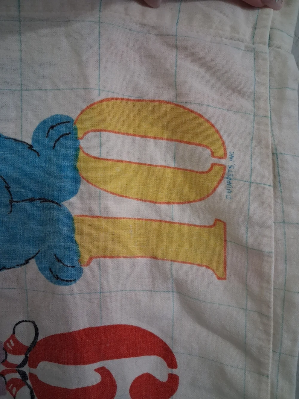 Vintage 1980s sesame street pillow case cotton big bird cookie monster Dracula